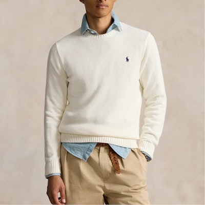 Polo Ralph Lauren 刺绣小马标白色长袖圆领针织衫 MNPOSWE16822014 Shop Polo Ralph Lauren 刺绣小马标白色长袖圆领针织衫 MNPOSWE16822014