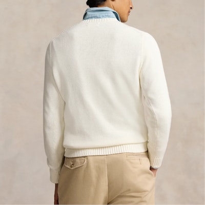 Polo Ralph Lauren 刺绣小马标白色长袖圆领针织衫 MNPOSWE16822014 Purchase Polo Ralph Lauren 刺绣小马标白色长袖圆领针织衫 MNPOSWE16822014