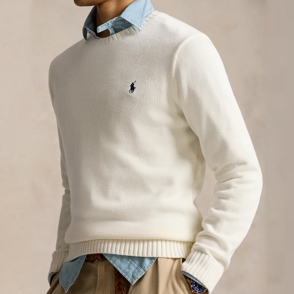 Details for Polo Ralph Lauren 刺绣小马标白色长袖圆领针织衫 MNPOSWE16822014