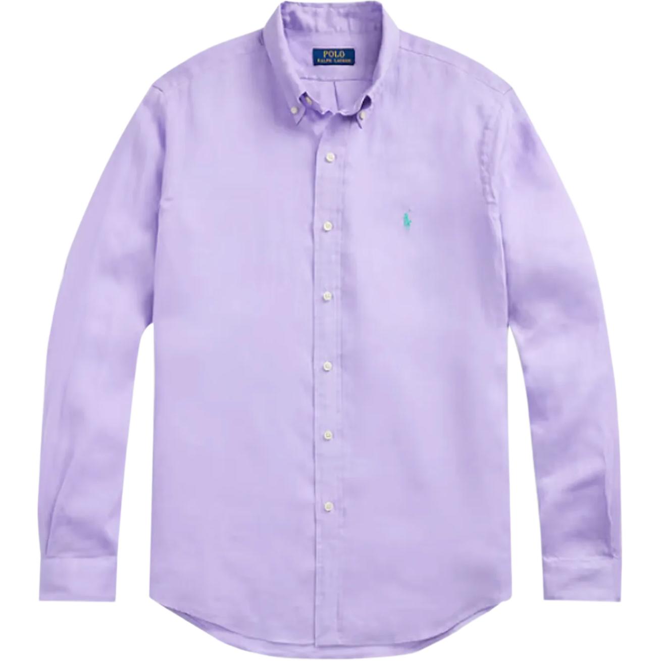 Polo Ralph Lauren Solid Single-Breasted Long Sleeve Shirt Purple (). 710966294-014