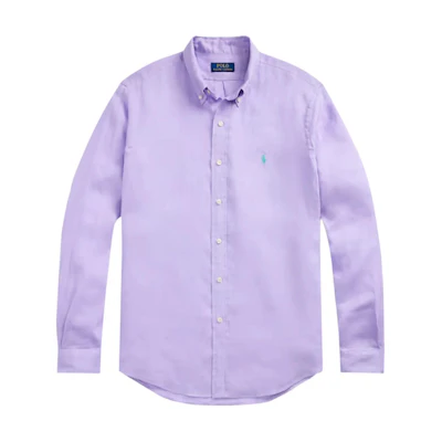 Polo Ralph Lauren Solid Single-Breasted Long Sleeve Shirt Purple (). 710966294-014