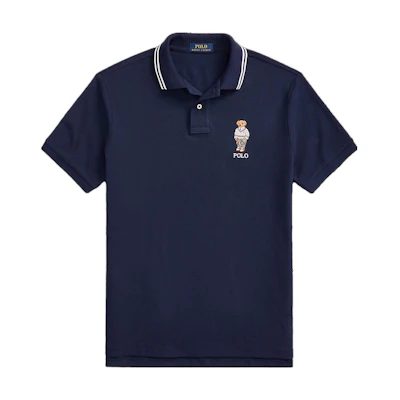 Polo Ralph Lauren Solid Teddy Bear Logo Embroidered Polo Shirt Blue MNPOKNI1N822272-410