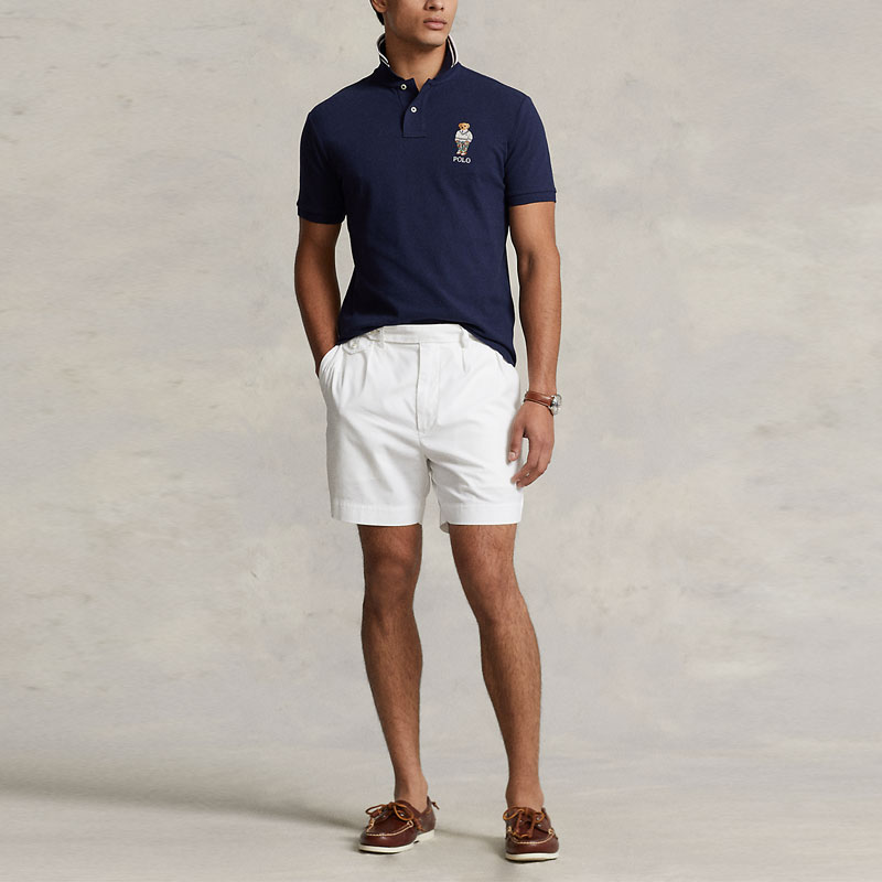 Lookbook Polo Ralph Lauren Baju Polo Biru Logo Beruang Sulam Teddy Solid MNPOKNI1N822272-410