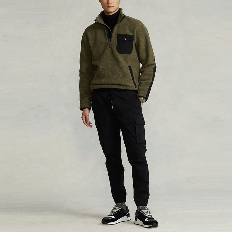 Polo Ralph Lauren Solid Velvet Half-Zip Jacket for Men MNPOKNI16821858-300 圖 3