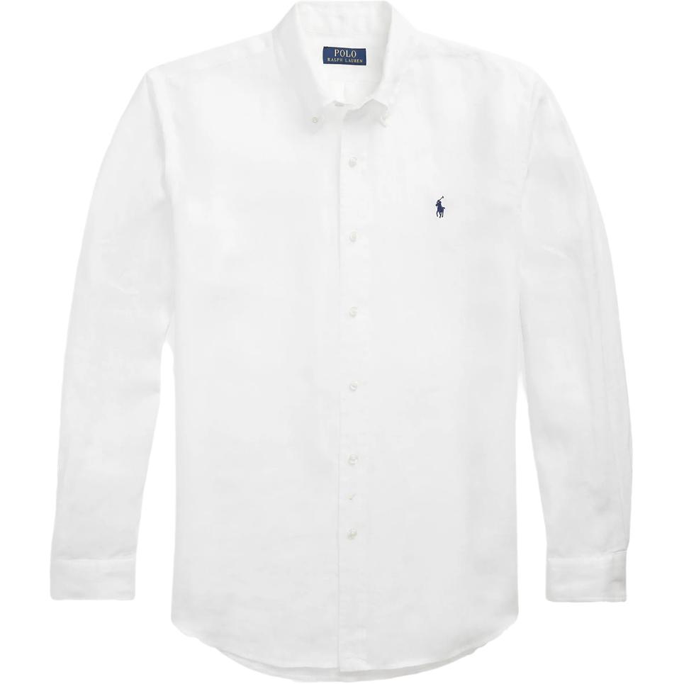 Polo Ralph Lauren Solid White Long Sleeve Button-Up Shirt Men 710966295-003