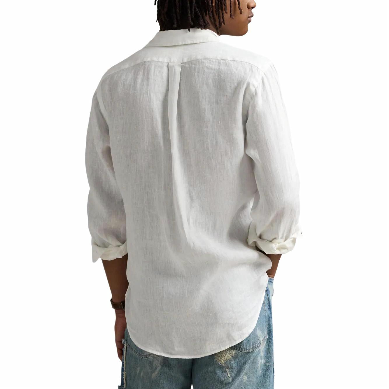 Polo Ralph Lauren Solid White Long Sleeve Button-Up Shirt Men 710966295-003 圖 4