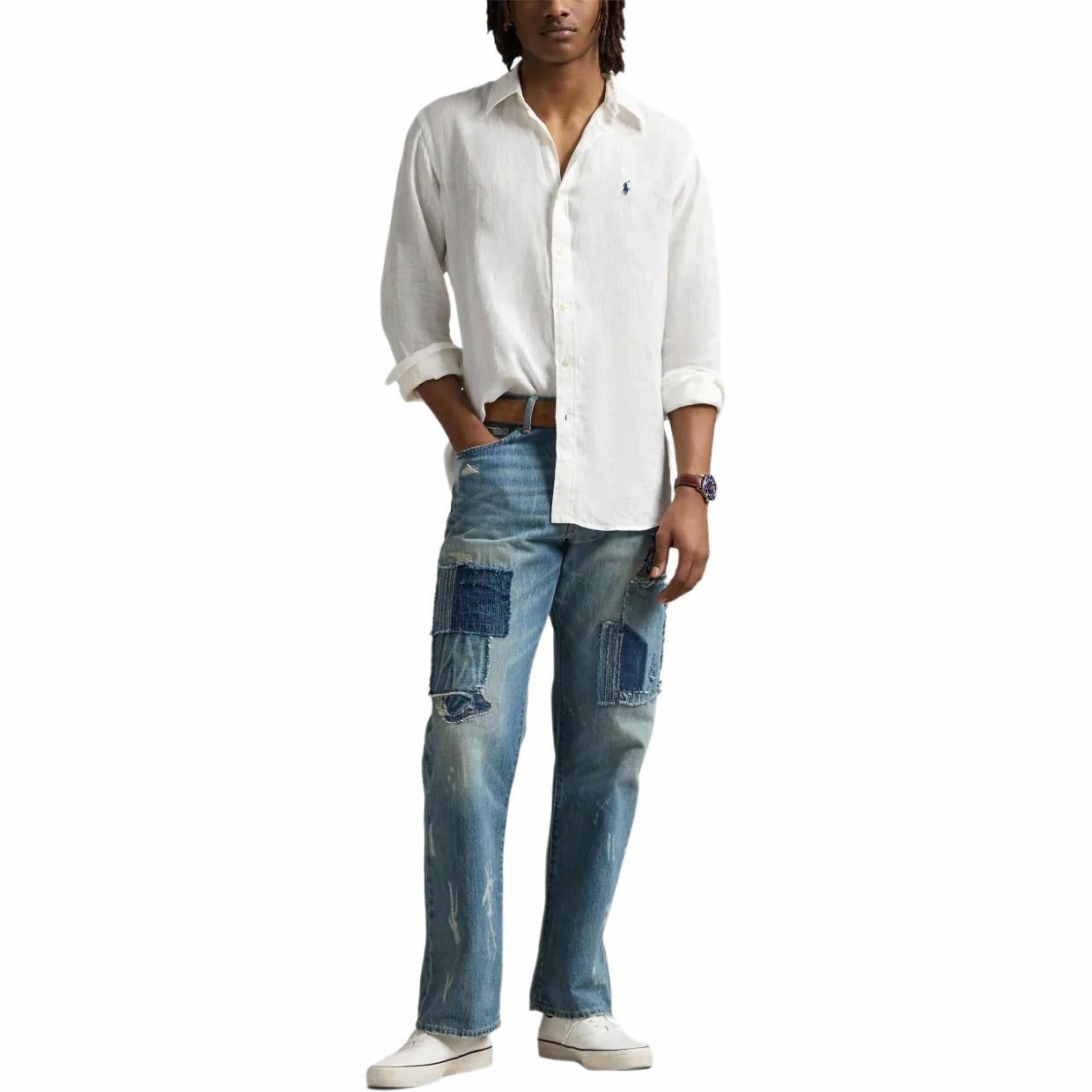 Polo Ralph Lauren Solid White Long Sleeve Button-Up Shirt Men 710966295-003 圖 5