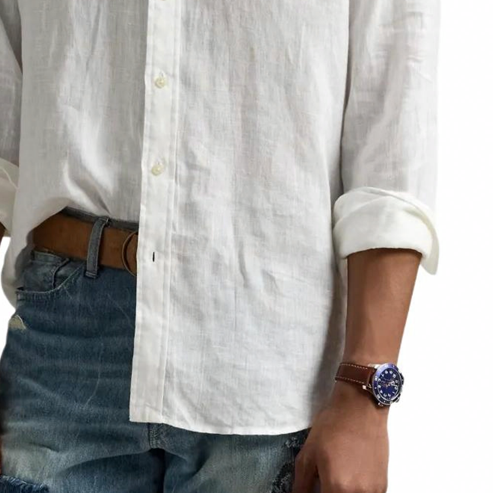 Polo Ralph Lauren Solid White Long Sleeve Button-Up Shirt Men 710966295-003 圖 7