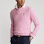 Shop Polo Ralph Lauren SS21粉色棉质麻花针织圆领毛衣男款。 MNPOSWE16820684-650