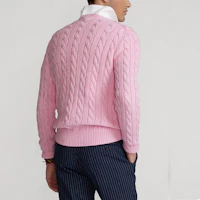 Purchase Polo Ralph Lauren SS21 粉色麻花針織棉質圓領毛衣 男款 MNPOSWE16820684-650