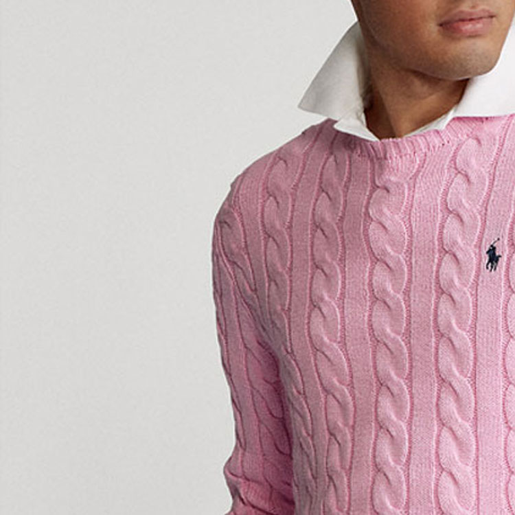 Details for Polo Ralph Lauren SS21粉色棉质麻花针织圆领毛衣男款。 MNPOSWE16820684-650
