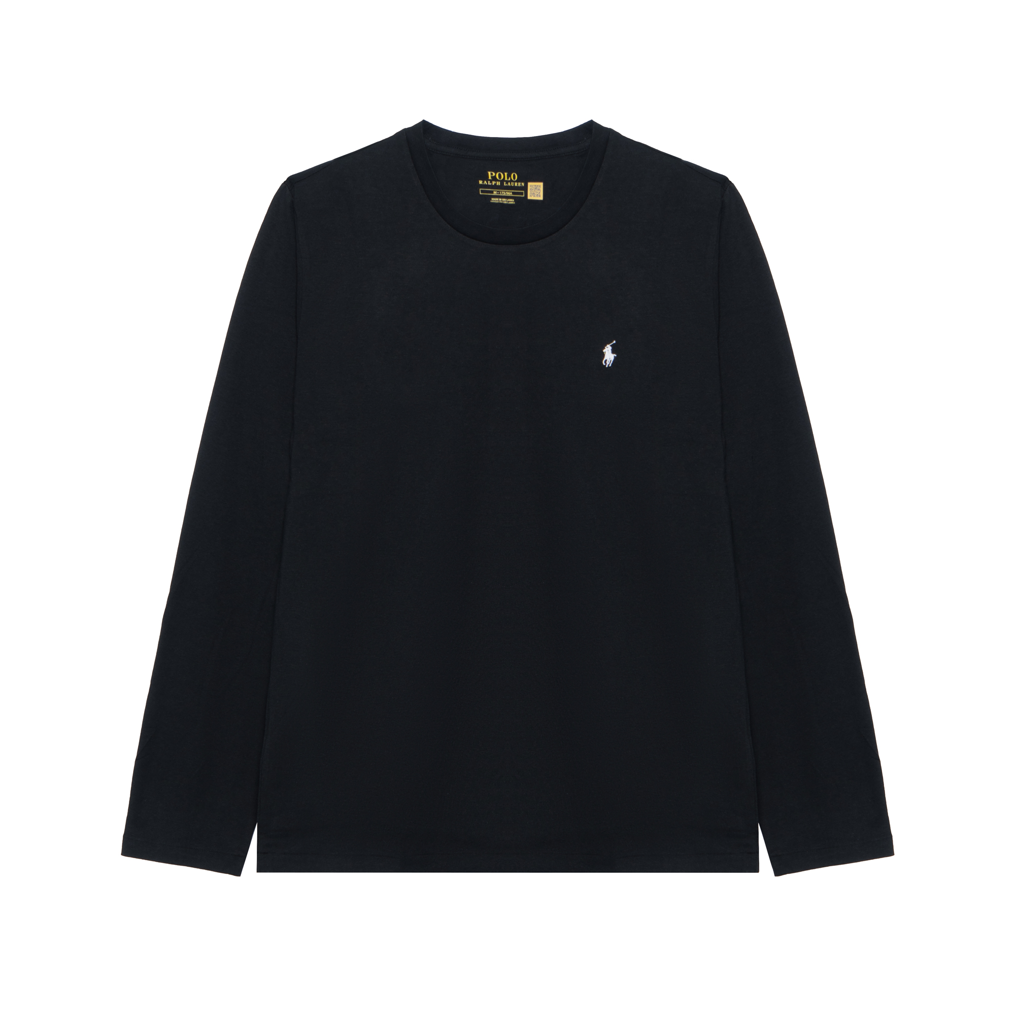 Polo Ralph Lauren SS22  Black Crewneck T-Shirt with Solid Logo Embroidery 714844759-001