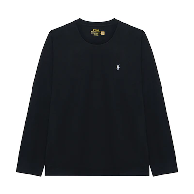 Polo Ralph Lauren SS22 Black Crewneck T-Shirt with Solid Logo Embroidery 714844759-001