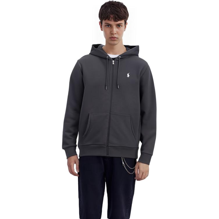 Purchase Polo Ralph Lauren SS22 黑色刺绣标志拉链连帽外套上衣. 710652313-001