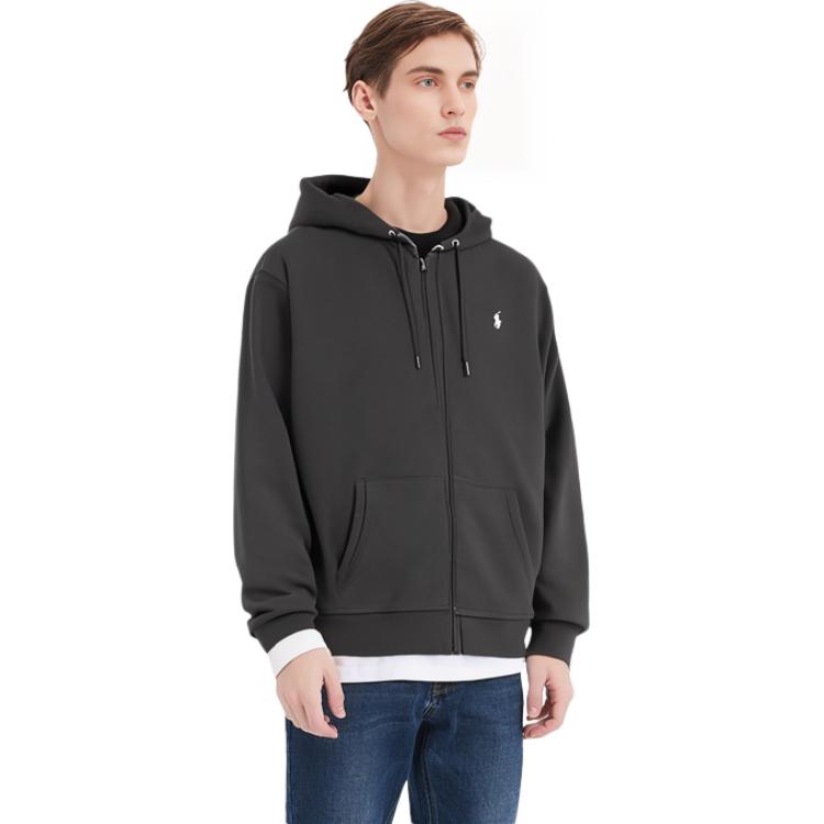Details for Polo Ralph Lauren SS22 黑色刺绣标志拉链连帽外套上衣. 710652313-001