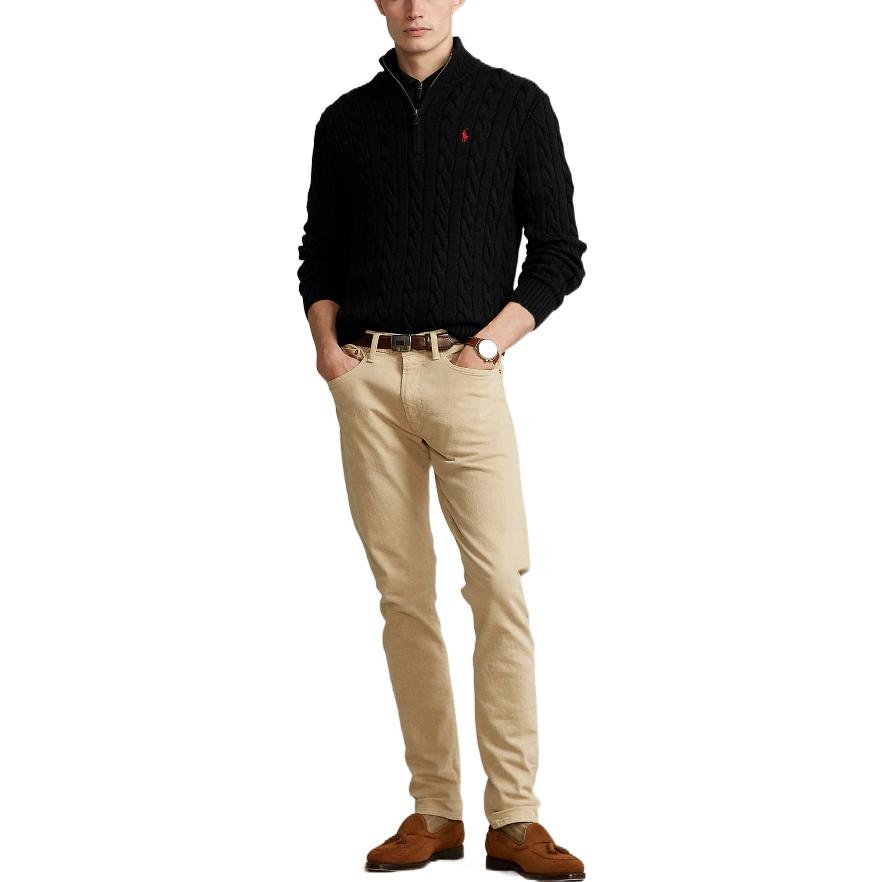 Polo Ralph Lauren SS22  Black Knit Zip-Up Sweater with Logo Embroidery. MNPOSWE16820773 圖 4