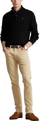Polo Ralph Lauren SS22 黑色刺绣标志针织拉链开衫毛衣。 MNPOSWE16820773 Shop Polo Ralph Lauren SS22 黑色刺绣标志针织拉链开衫毛衣。 MNPOSWE16820773
