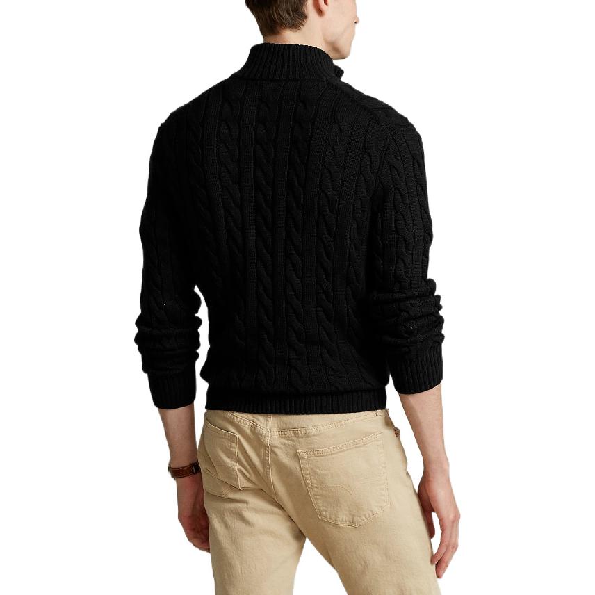 Polo Ralph Lauren SS22  Black Knit Zip-Up Sweater with Logo Embroidery. MNPOSWE16820773 圖 5