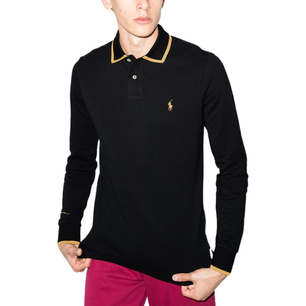 Lookbook Polo Ralph Lauren SS22 Hitam Lengan Panjang Bordir Logo. 710857274-001