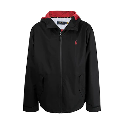 Polo Ralph Lauren SS22 Black Waterproof Hooded Zip Jacket. 710861091001BLACK