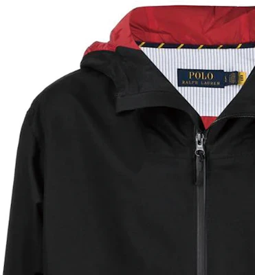 Polo Ralph Lauren SS22 黑色防水连帽拉链夹克. 710861091001BLACK Sizing Polo Ralph Lauren SS22 黑色防水连帽拉链夹克. 710861091001BLACK