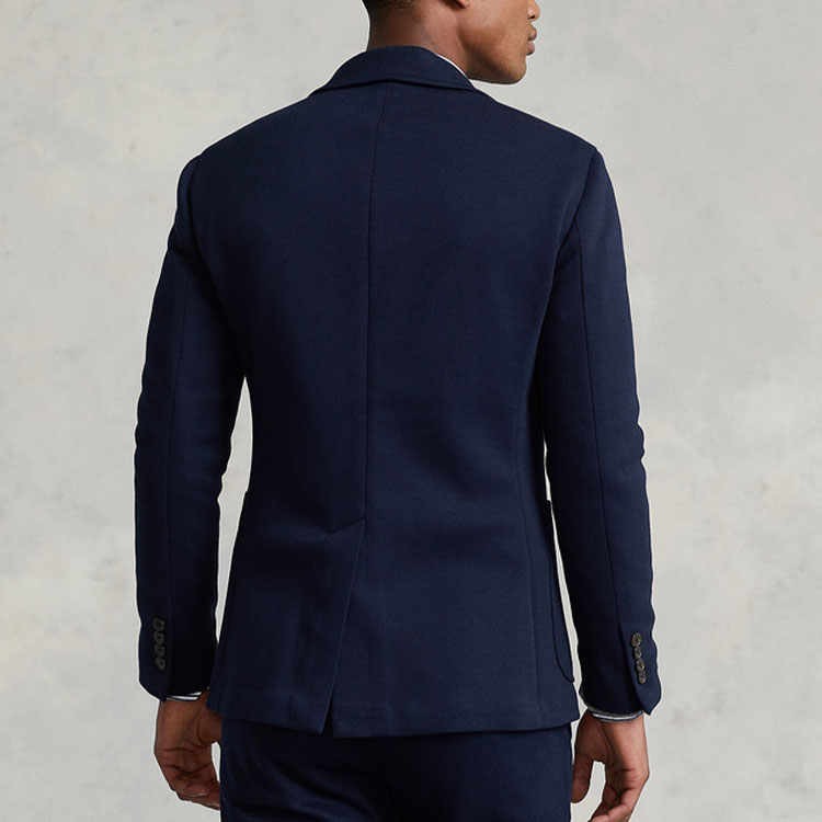 Shop Polo Ralph Lauren SS22 藍色單排釦長袖西裝外套 MNPOSPC27620252-410