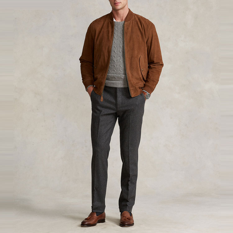 Polo Ralph Lauren SS22  Brown Casual Suede Leather Jacket with Zipper. MNPOOTW16020784-200 圖 3