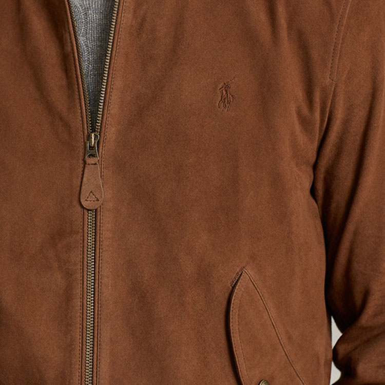 Polo Ralph Lauren SS22  Brown Casual Suede Leather Jacket with Zipper. MNPOOTW16020784-200 圖 7