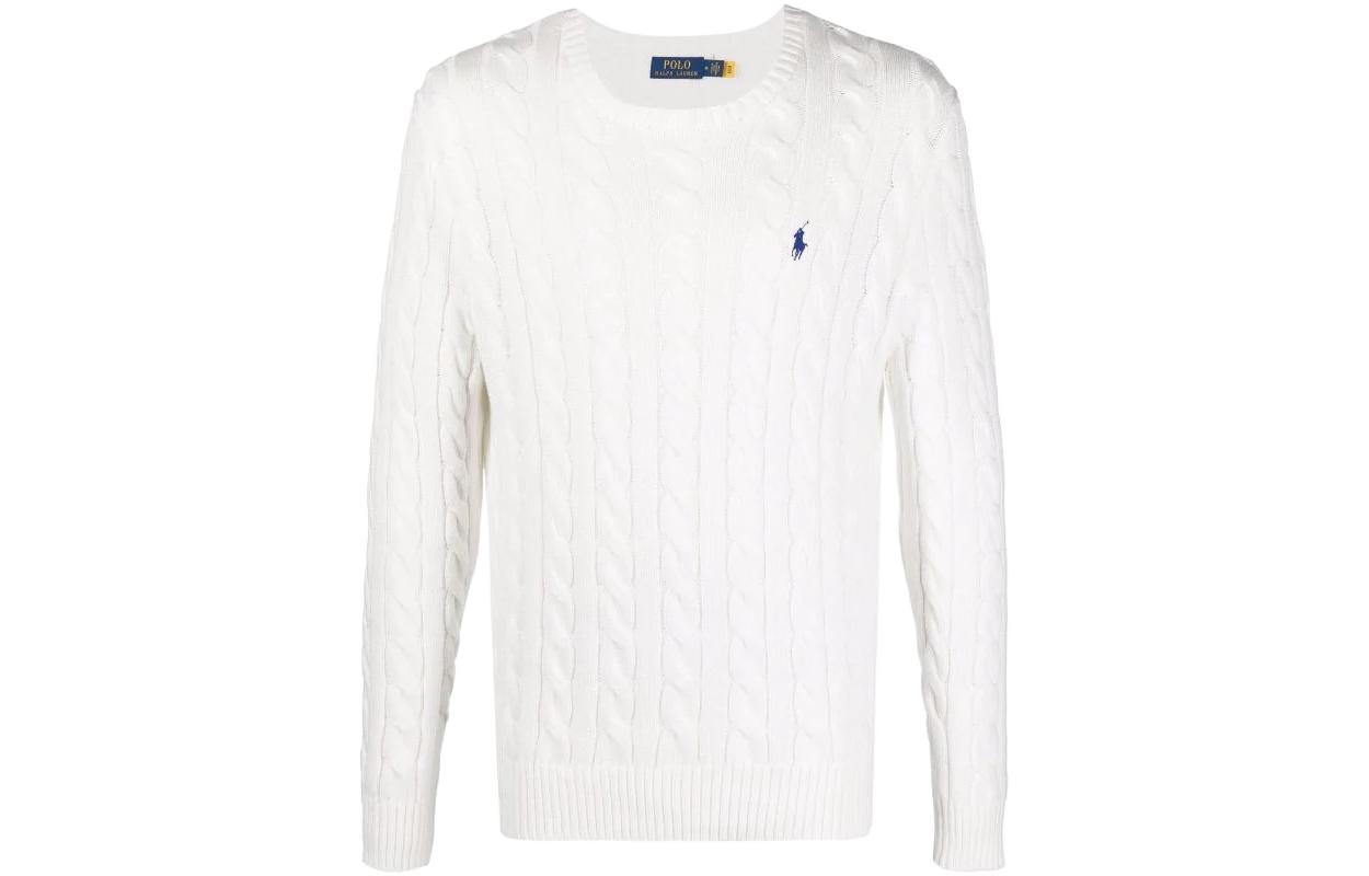 Order Polo Ralph Lauren SS22 Chunky Cable Knit Pullover Sweater Putih 710775885-033