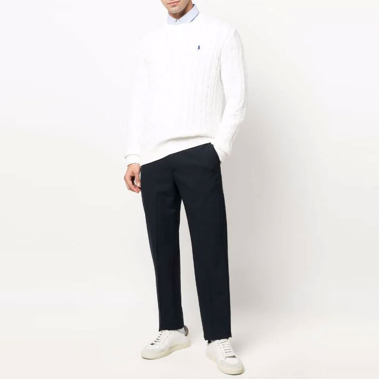 Lookbook Polo Ralph Lauren SS22 Chunky Cable Knit Pullover Sweater Putih 710775885-033