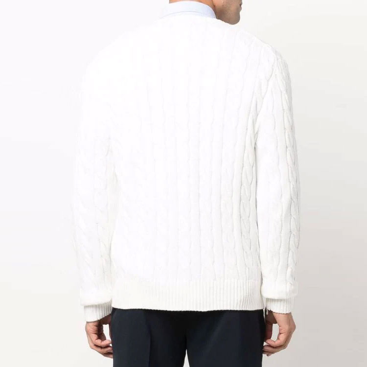 Shop Polo Ralph Lauren SS22 Chunky Cable Knit Pullover Sweater Putih 710775885-033