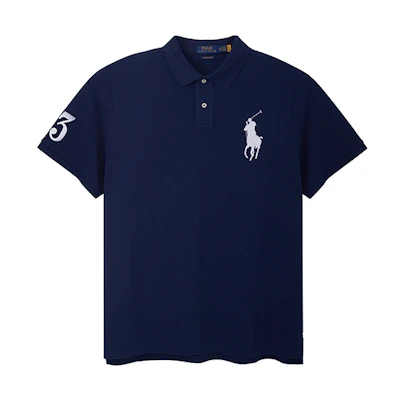 Polo Ralph Lauren SS22 Embroidered Logo Cotton Polo Shirt Navy. 710697457-006