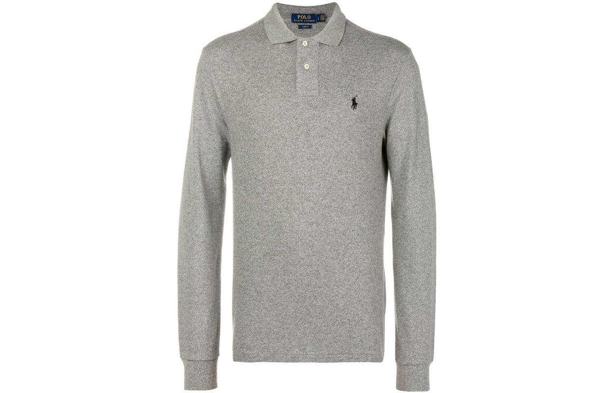 Polo Ralph Lauren SS22  Grey Cotton Long Sleeve Polo Shirt with Logo Embroidery 710681126-003 圖 2