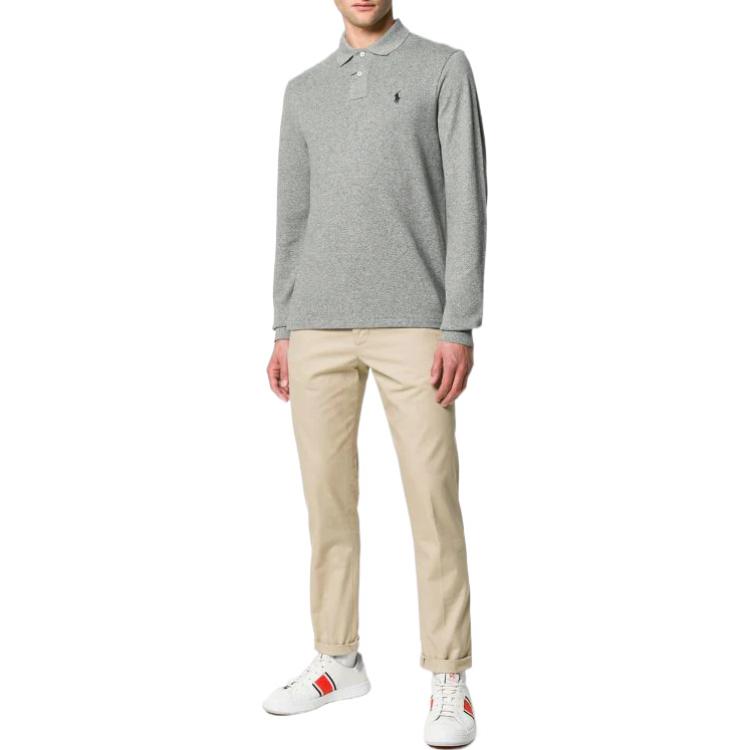 Polo Ralph Lauren SS22  Grey Cotton Long Sleeve Polo Shirt with Logo Embroidery 710681126-003 圖 3