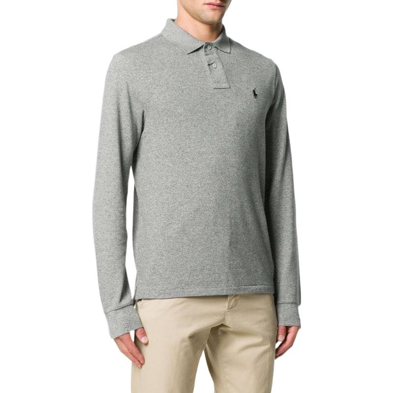 Polo Ralph Lauren SS22  Grey Cotton Long Sleeve Polo Shirt with Logo Embroidery 710681126-003 圖 5