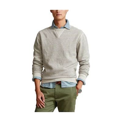 Polo Ralph Lauren SS22 Grey Solid Color Long Sleeve Sweatshirt 710850864002