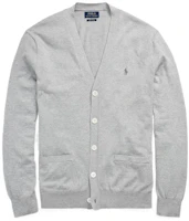 Order Polo Ralph Lauren SS22 灰色純色V領針織開襟毛衣外套。 MNPOSWE16810078-F16