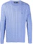 Order Polo Ralph Lauren SS22 Light Blue Embroidered Logo Crewneck Sweater. 710775885-043