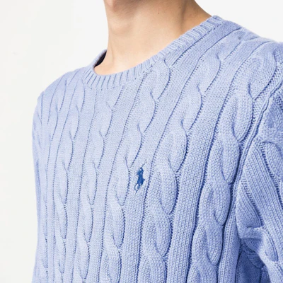 Polo Ralph Lauren SS22 Light Blue Embroidered Logo Crewneck Sweater. 710775885-043 Details for Polo Ralph Lauren SS22 Light Blue Embroidered Logo Crewneck Sweater. 710775885-043