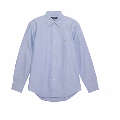 Polo Ralph Lauren SS22 Light Blue Long Sleeve Shirt with Embroidered Logo. 710615870-002