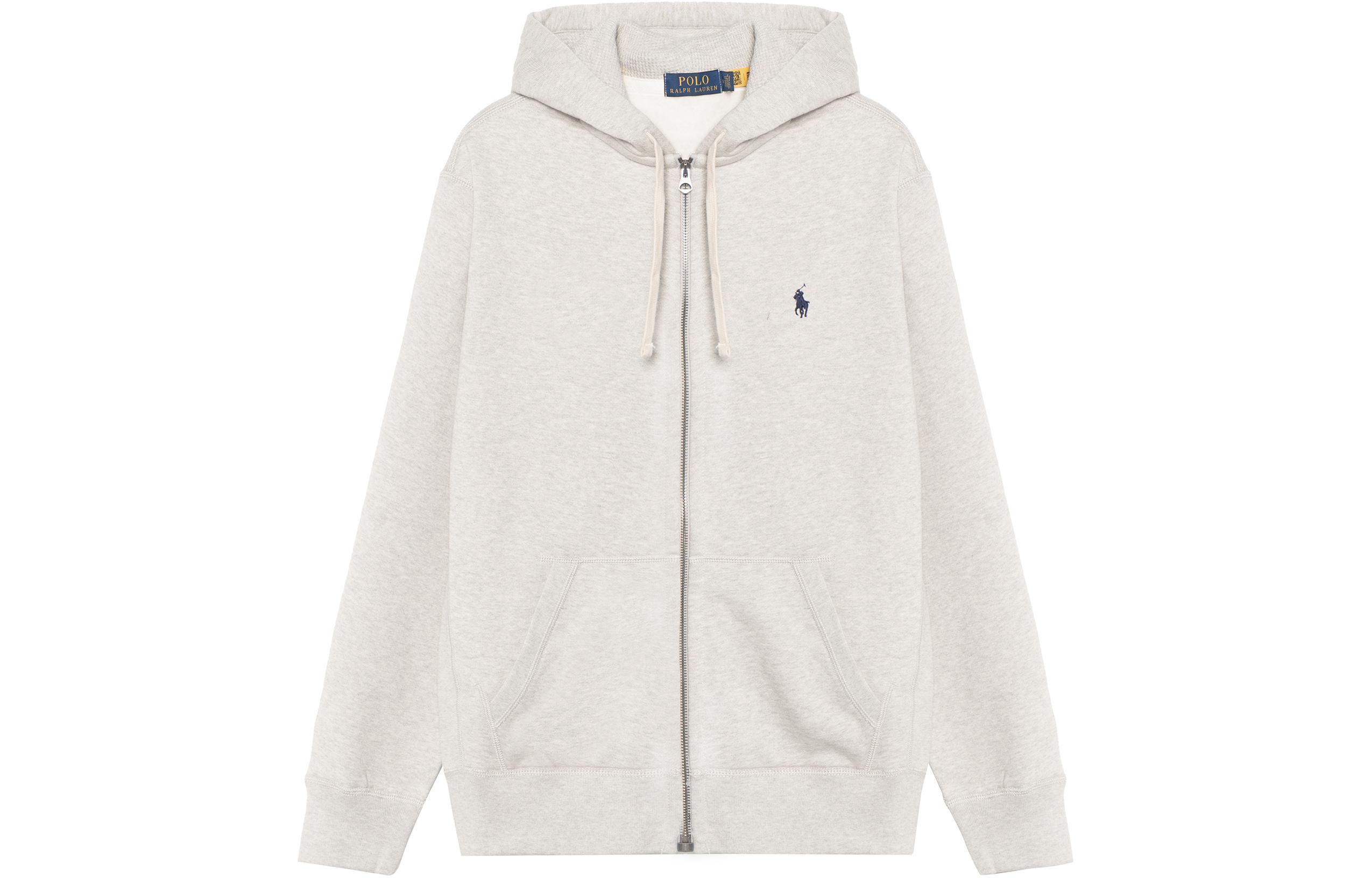 Polo Ralph Lauren SS22  Light Grey Logo Embroidered Hoodie. MNBLKNIM1C10054-D86