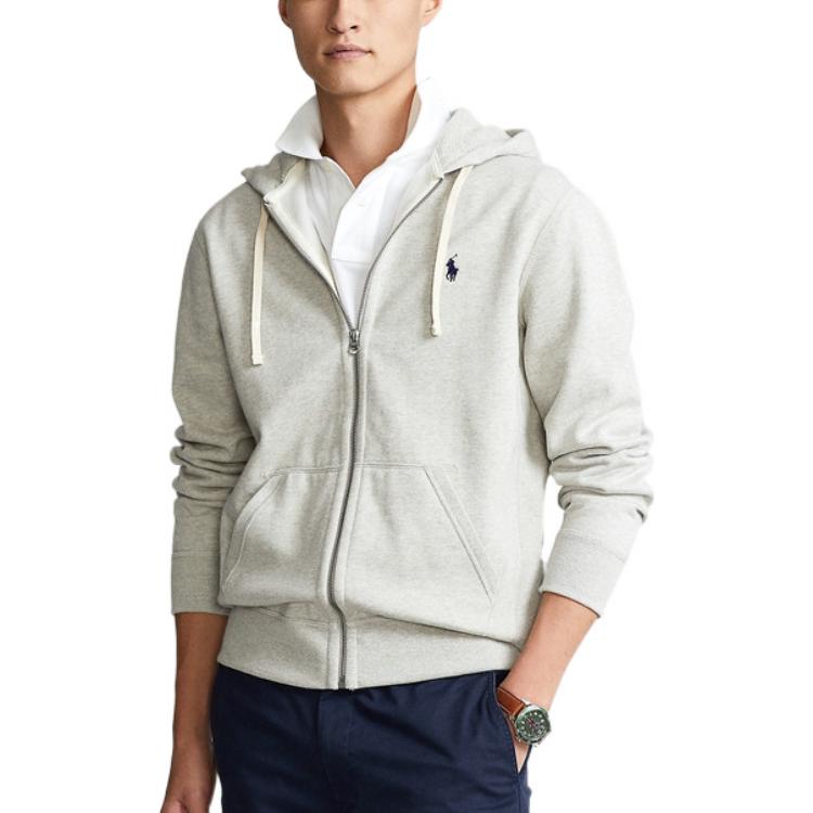 Purchase Polo Ralph Lauren SS22 淺灰色刺繡標誌連帽衫 MNBLKNIM1C10054-D86