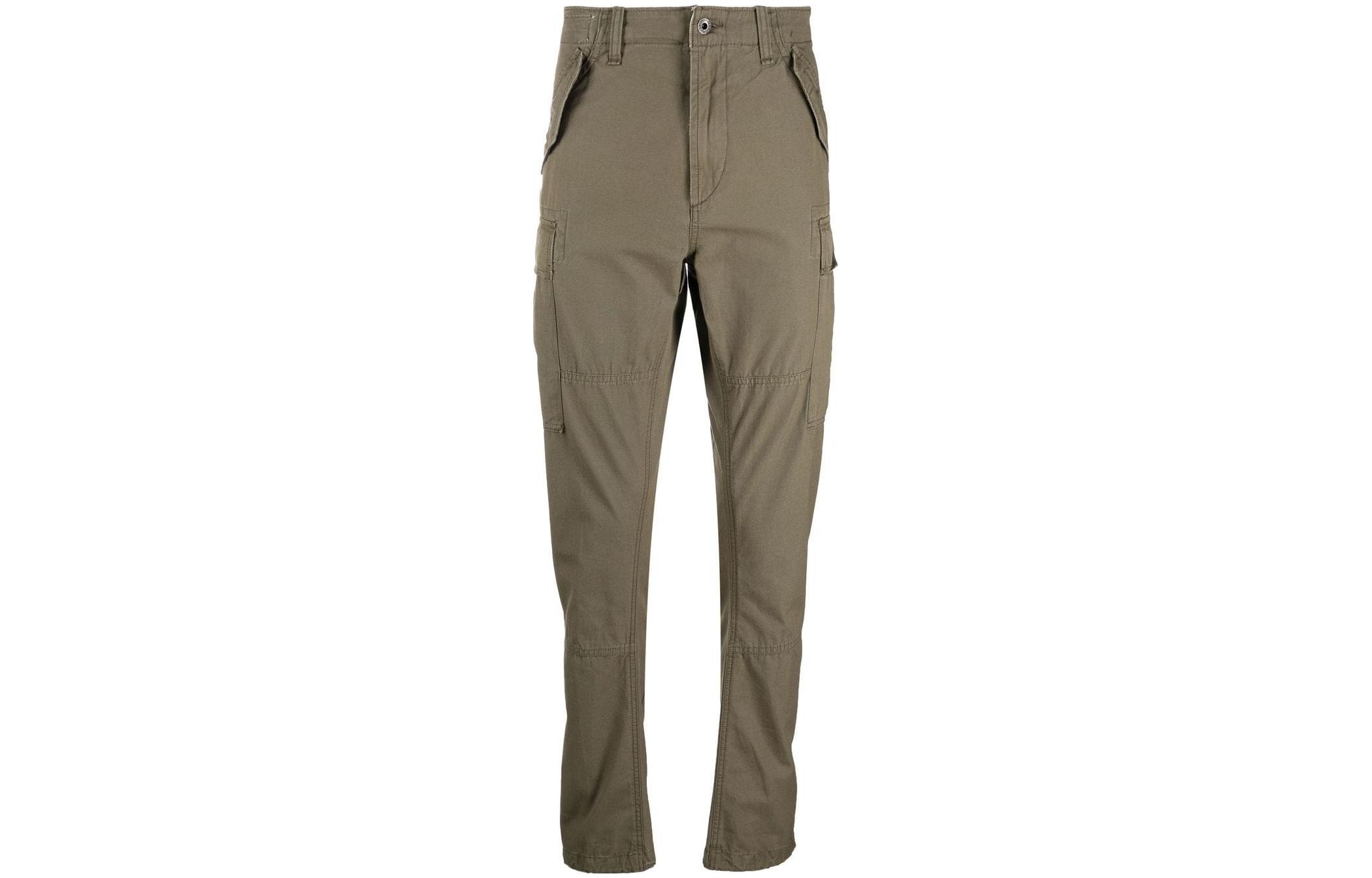 Order Polo Ralph Lauren SS22 Seluar Cargo Tirus Hijau Zaitun Multi-Poket. 710864896-002