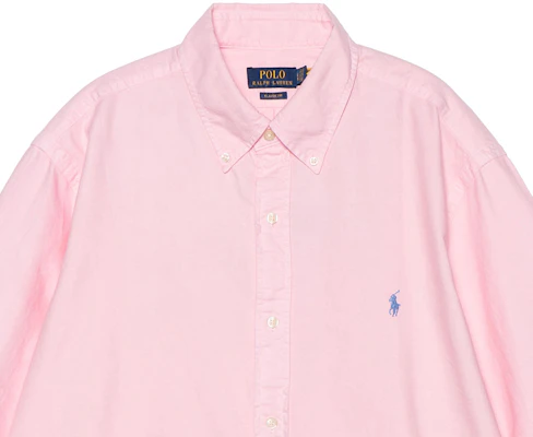 Polo Ralph Lauren SS22 Pink Solid Long Sleeve Shirt with Logo Embroidery. 710847235012 1