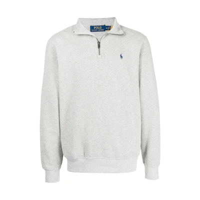 Polo Ralph Lauren SS22 Pony Logo Half-Zip Sweatshirt Light Grey. 710849720002