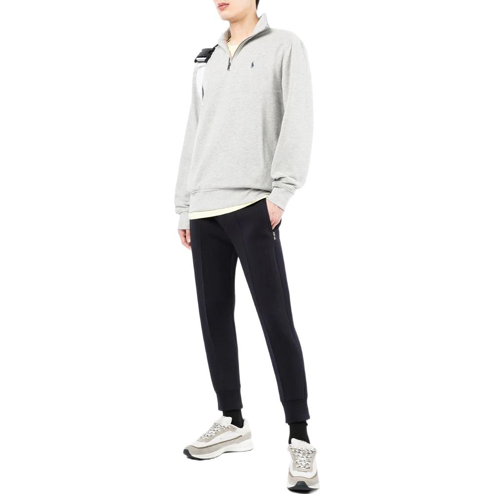 Lookbook Polo Ralph Lauren SS22 Baju Sejuk Logo Pony Half-Zip Kelabu Terang. 710849720002