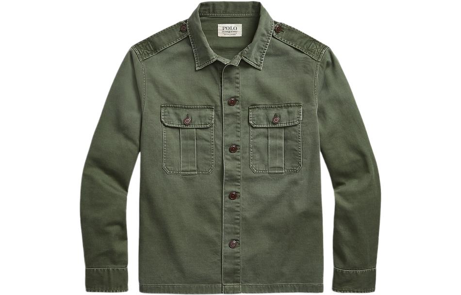 Polo Ralph Lauren SS22  Solid Green Long Sleeve Cotton Shirt. MNPOWOV16821975-300 圖 2