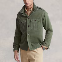 Shop Polo Ralph Lauren SS22 綠色長袖純棉襯衫 MNPOWOV16821975-300
