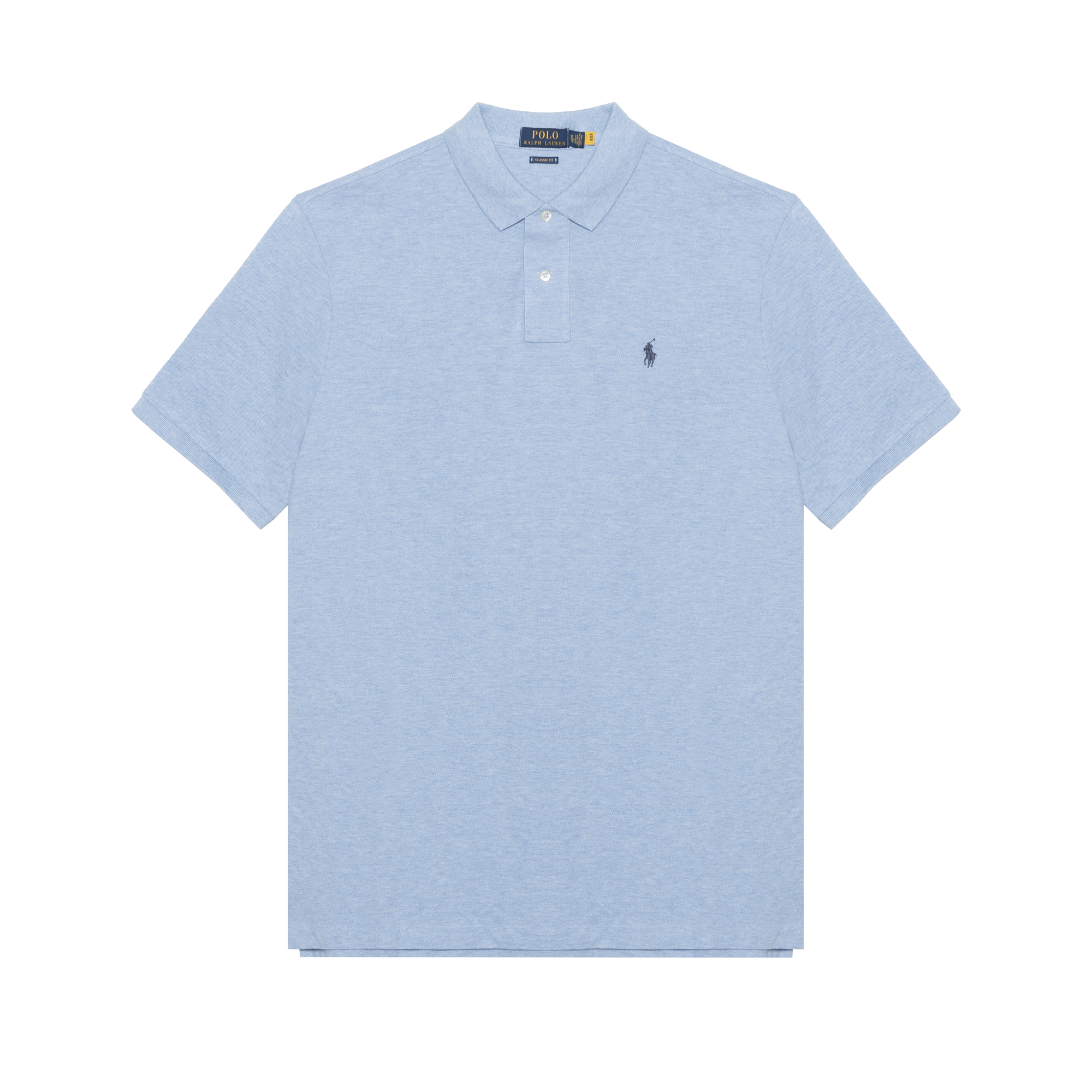 Polo Ralph Lauren SS22  Solid Logo Embroidered Cotton Polo Shirt Light Blue 710666997-007