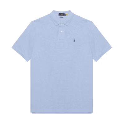 Polo Ralph Lauren SS22 Solid Logo Embroidered Cotton Polo Shirt Light Blue 710666997-007
